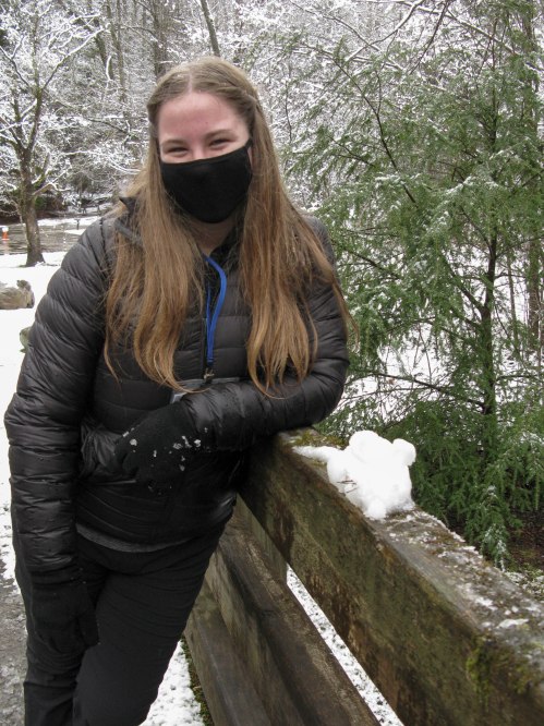 Madeline M. with pet Snow Rat